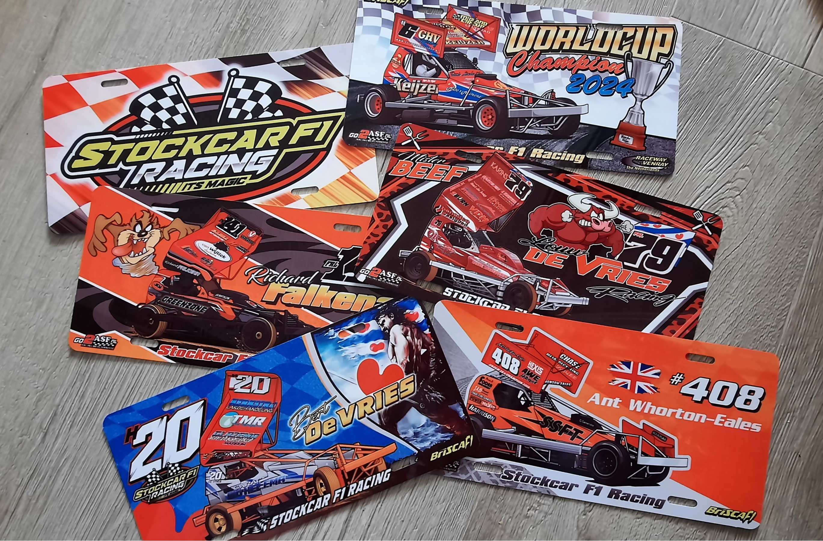 USA license plates met stockcar designs